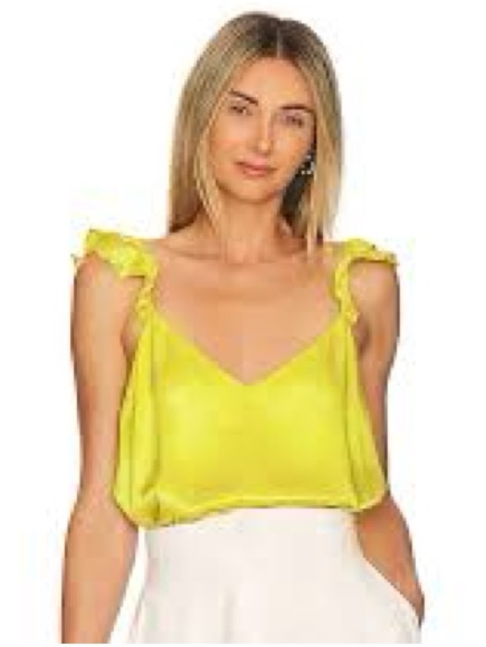 Cami NYC Yellow Ruffle Strap V-Neck Camisole